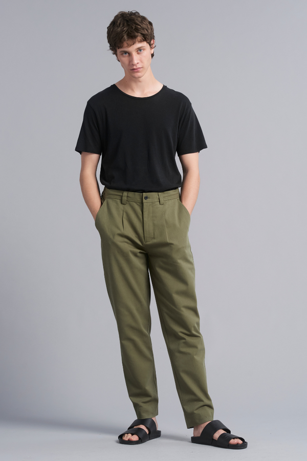 Khaki Osakie Tencel™ Cotton GenderU Pants
