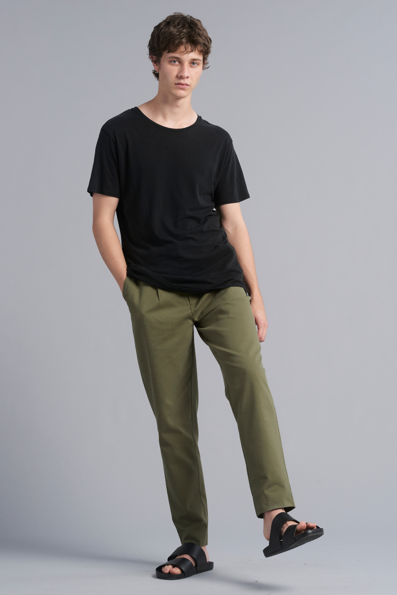 Khaki Osakie Tencel™ Cotton GenderU Pants