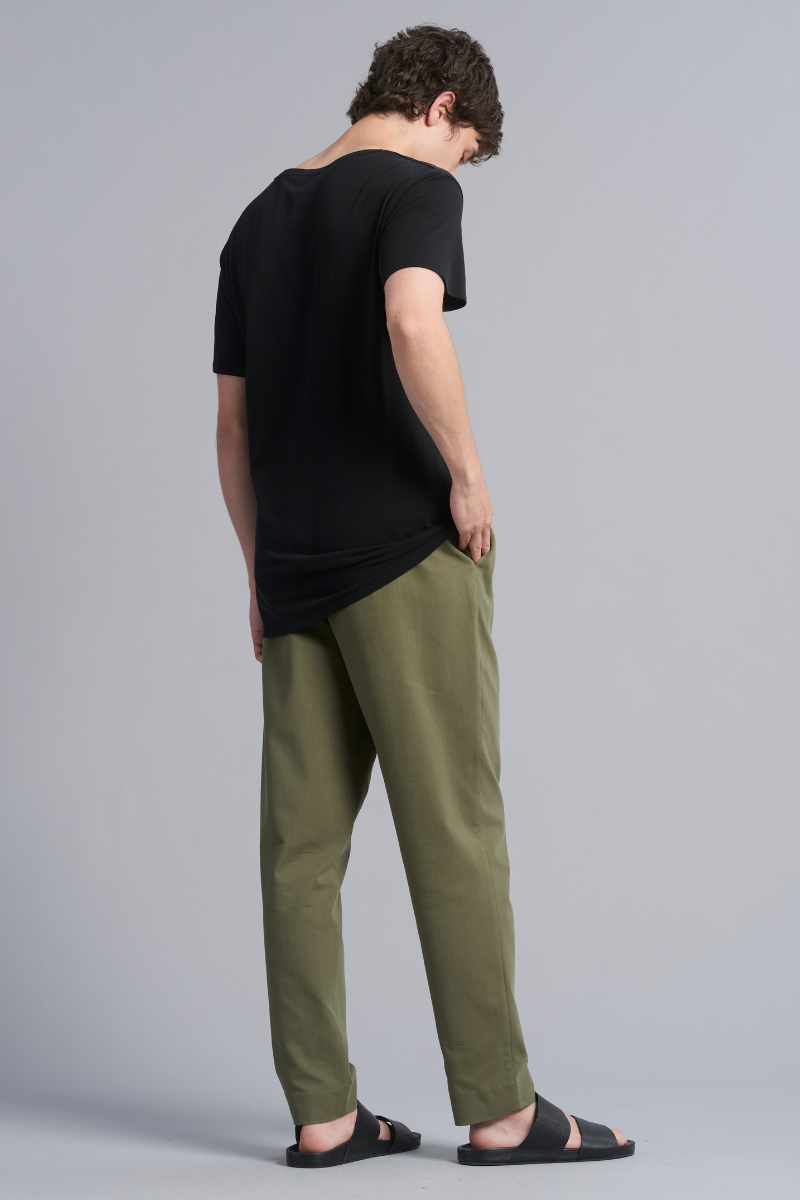 Khaki Osakie Tencel™ Cotton GenderU Pants