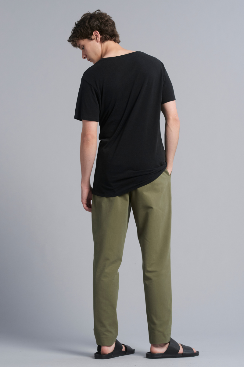 Khaki Osakie Tencel™ Cotton GenderU Pants