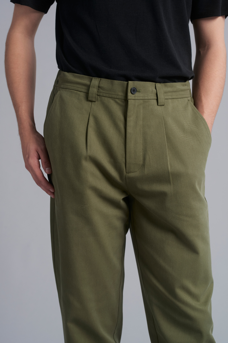 Khaki Osakie Tencel™ Cotton GenderU Pants