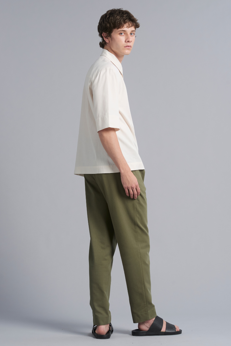 Khaki Osakie Tencel™ Cotton GenderU Pants