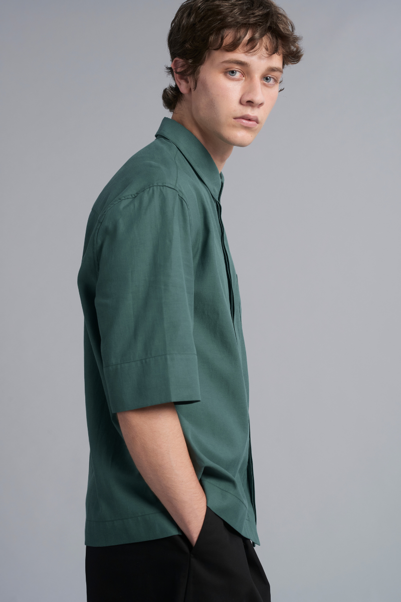 Myrtle Green Mukai Tencel Cotton Shirt