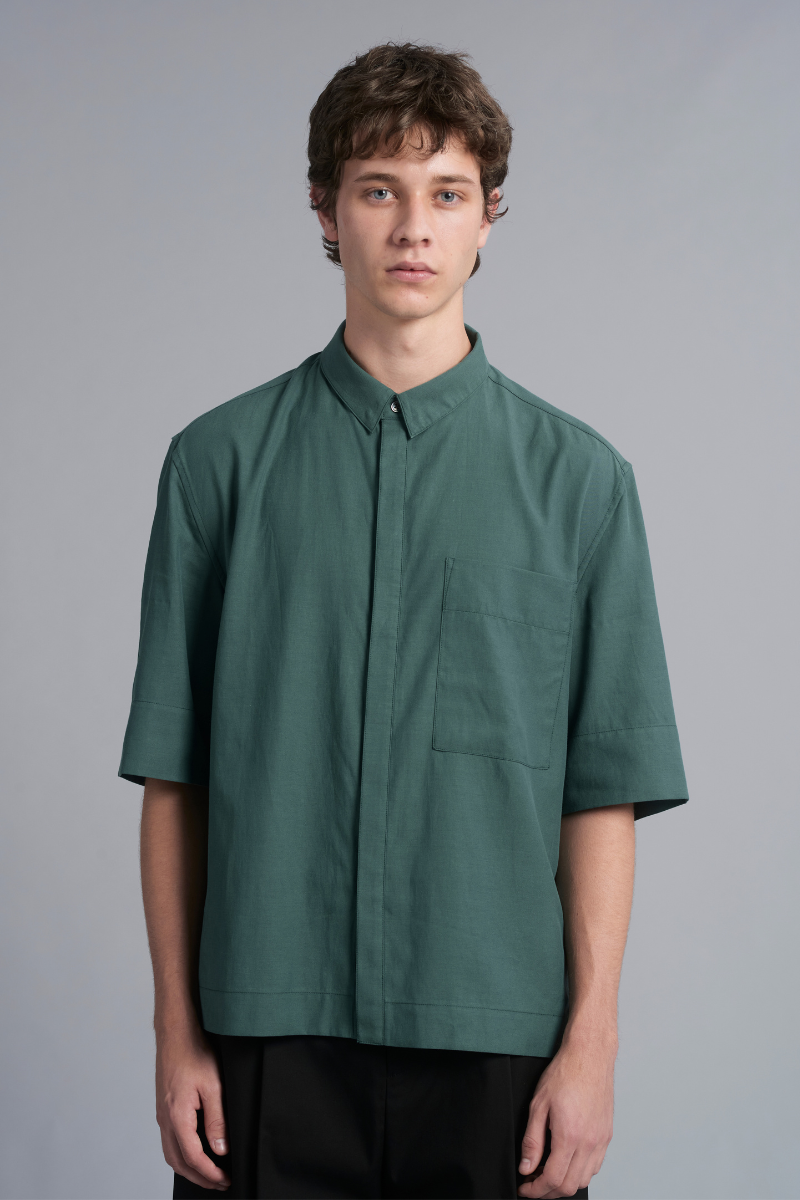 Myrtle Green Mukai Tencel Cotton Shirt