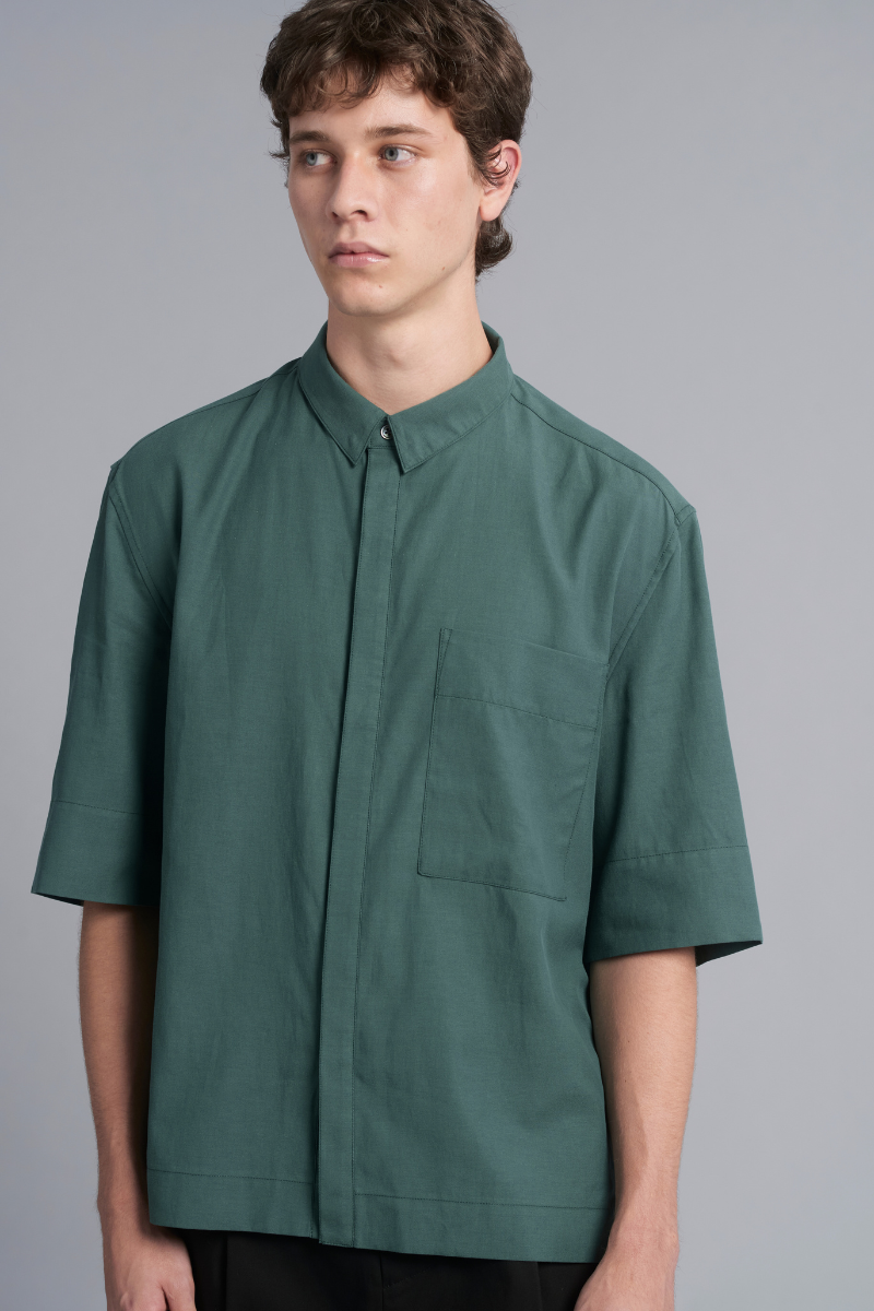 Myrtle Green Mukai Tencel Cotton Shirt