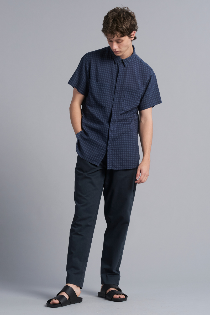 Navy Osakie Tencel™ Cotton GenderU Pants