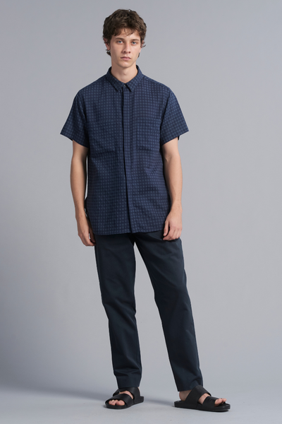 Navy Osakie Tencel™ Cotton GenderU Pants