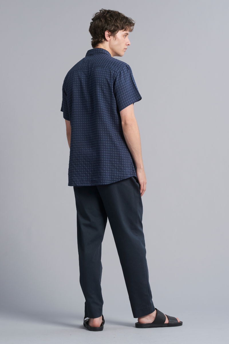 Navy Osakie Tencel™ Cotton GenderU Pants