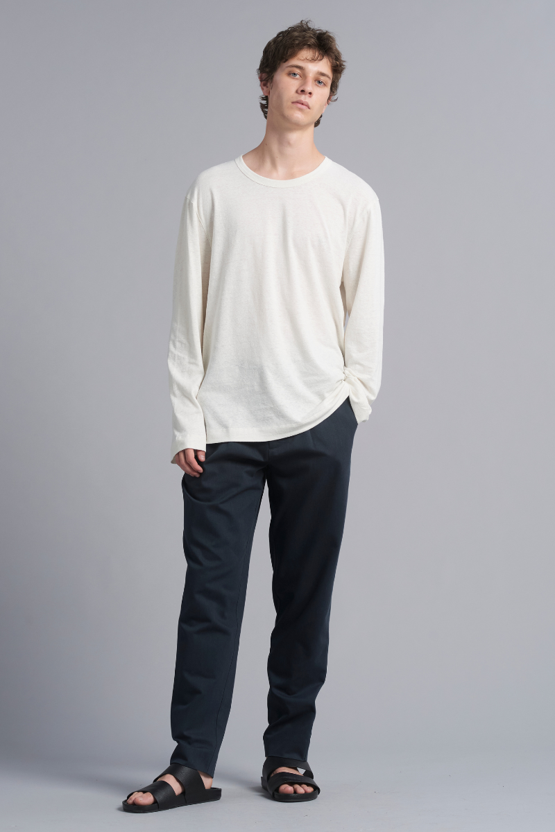 Navy Osakie Tencel™ Cotton GenderU Pants