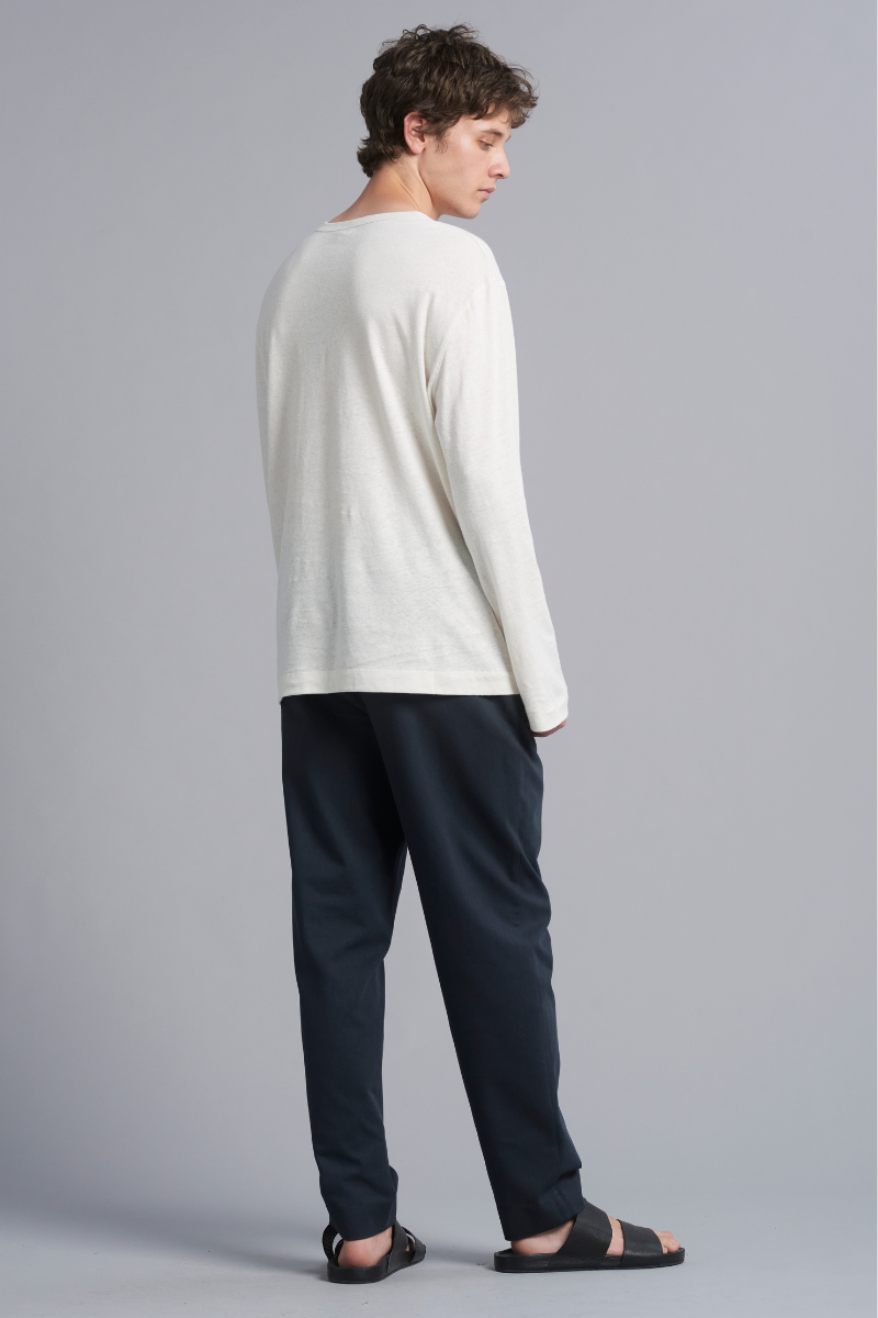 Navy Osakie Tencel™ Cotton GenderU Pants