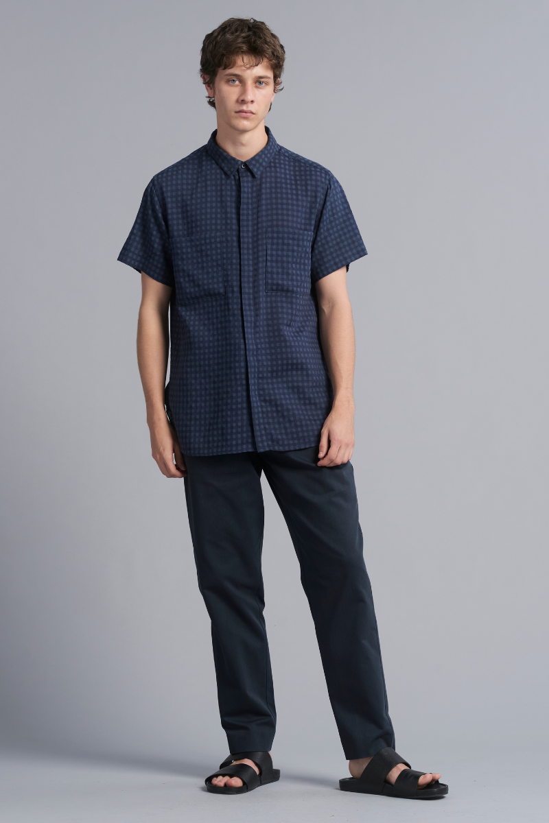 Navy Osakie Tencel™ Cotton GenderU Pants