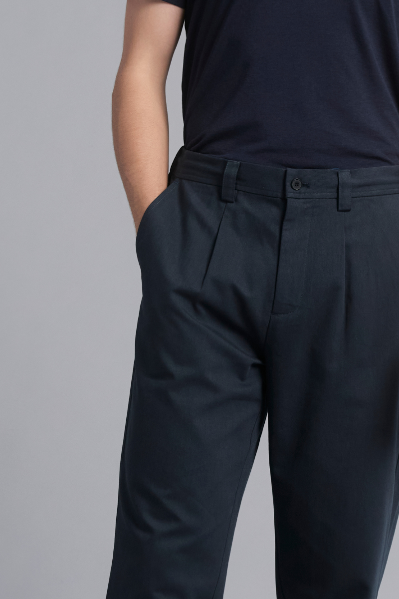Navy Osakie Tencel™ Cotton GenderU Pants