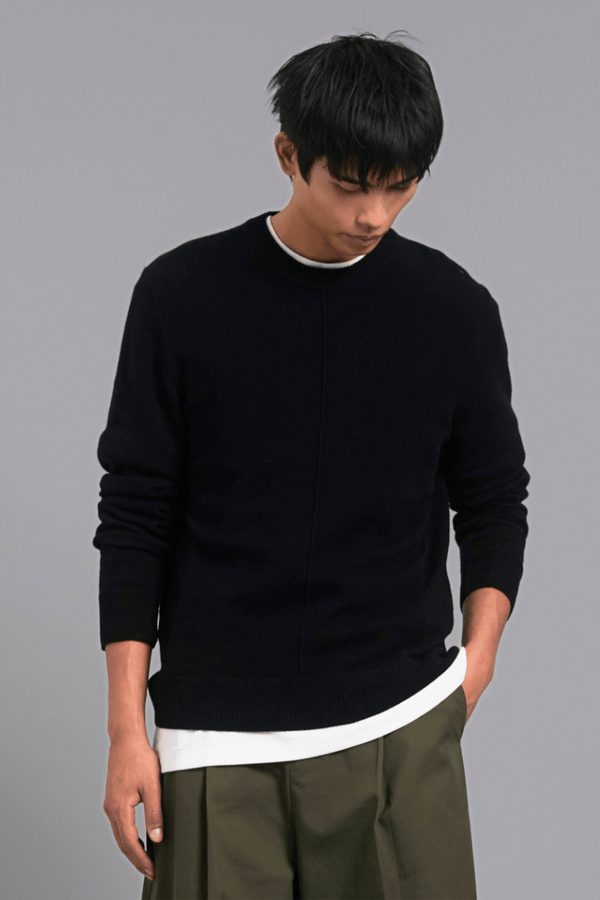 Black Nove Unisex Cashmere Knit | Merino Cashmere | Nique – Nique Black Nove Unisex Cashmere Knit | Merino Cashmere | Nique – Nique