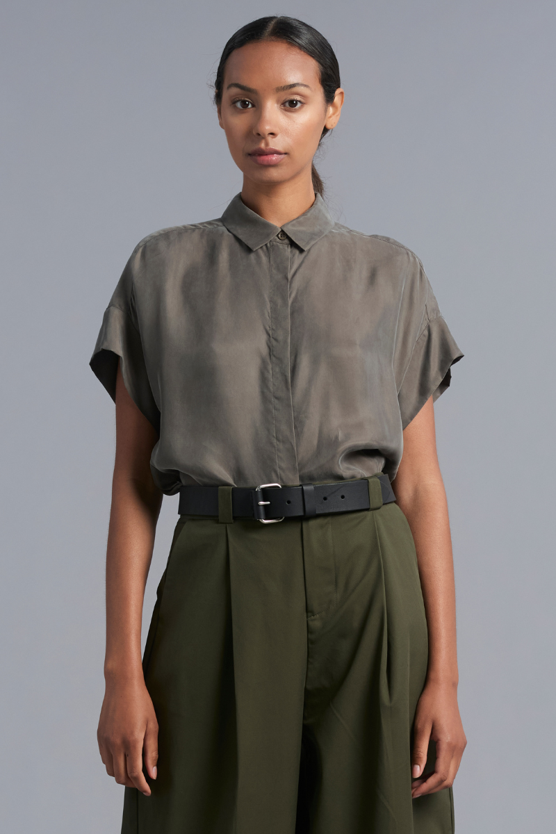 Pale Khaki Cupro Lotus Shirt