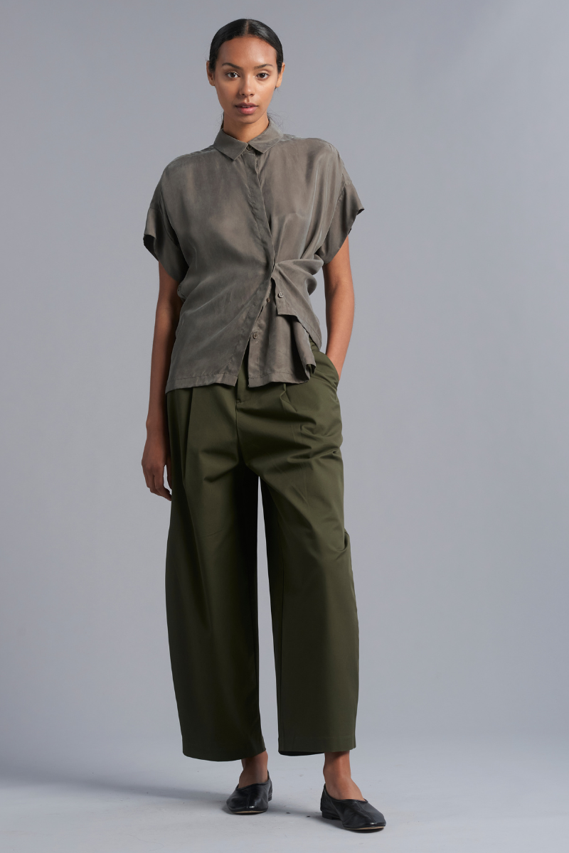 Pale Khaki Cupro Lotus Shirt