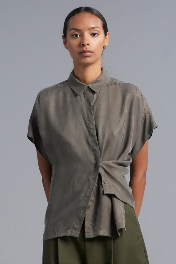 Pale Khaki Cupro Lotus Shirt