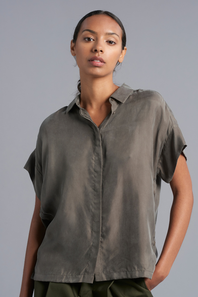 Pale Khaki Cupro Lotus Shirt