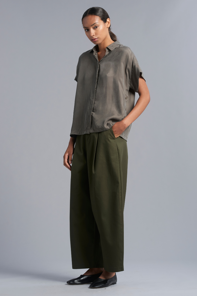 Pale Khaki Cupro Lotus Shirt