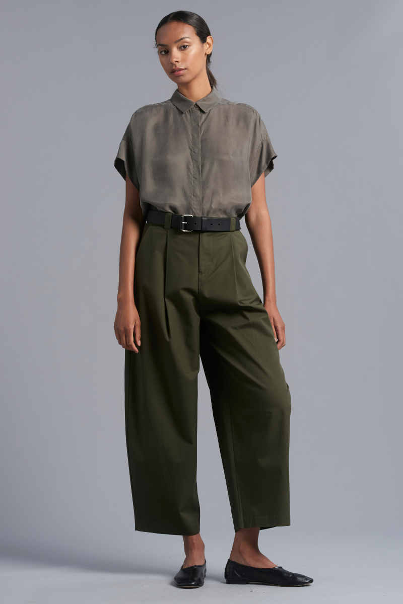 Pale Khaki Cupro Lotus Shirt