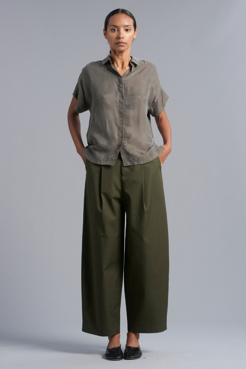 Pale Khaki Cupro Lotus Shirt