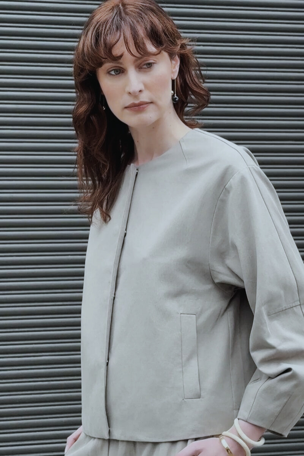 Taupe Sora Tencel™ Cotton Jacket