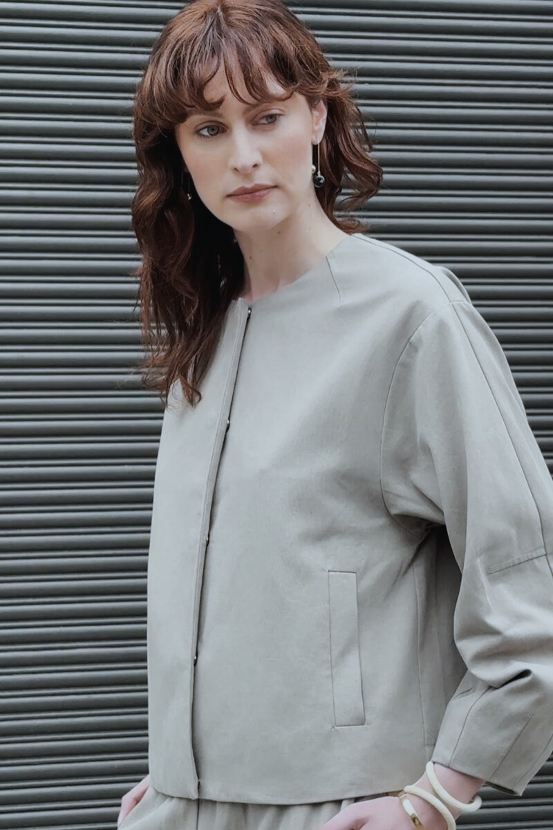 Taupe Sora Tencel™ Cotton Jacket