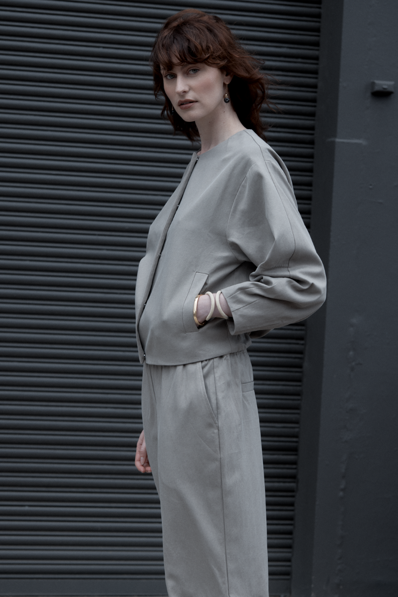 Taupe Sora Tencel™ Cotton Jacket