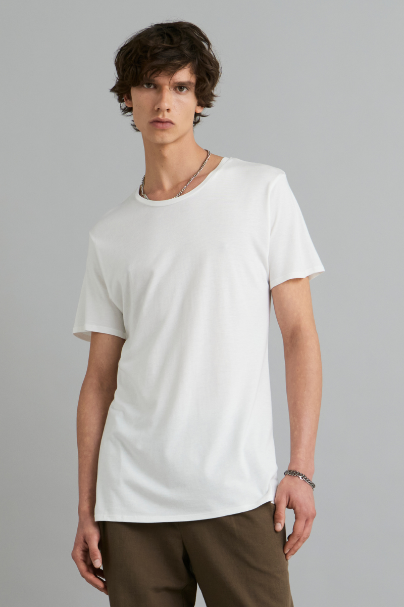 White Tait Bamboo Cotton Tee