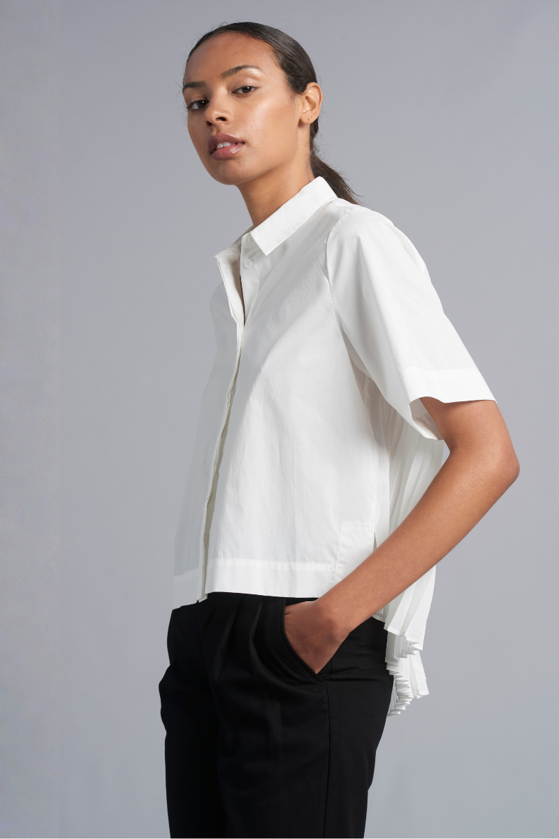 off white dress shirt Off-White Vara Cotton Pleat Shirt – Nique Clothing