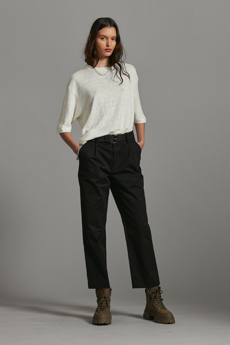 Black Sharp Tailored Cotton Pants