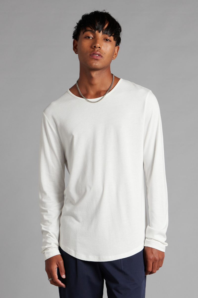 Off White Aalto Bamboo Cotton Long Sleeve T-Shirt – Nique Clothing