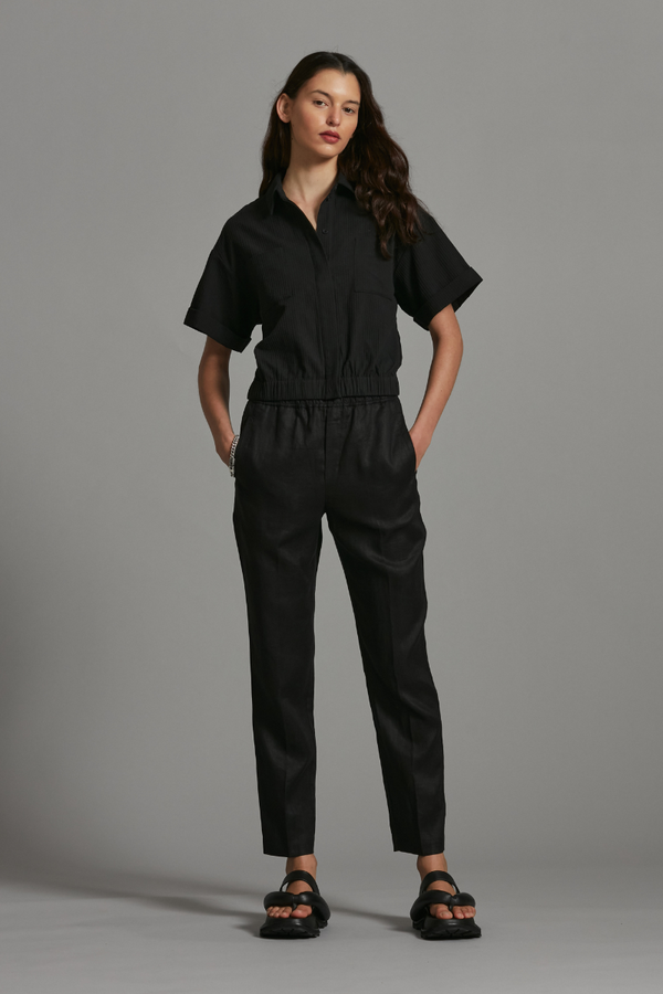 Black Hisako Linen Pant