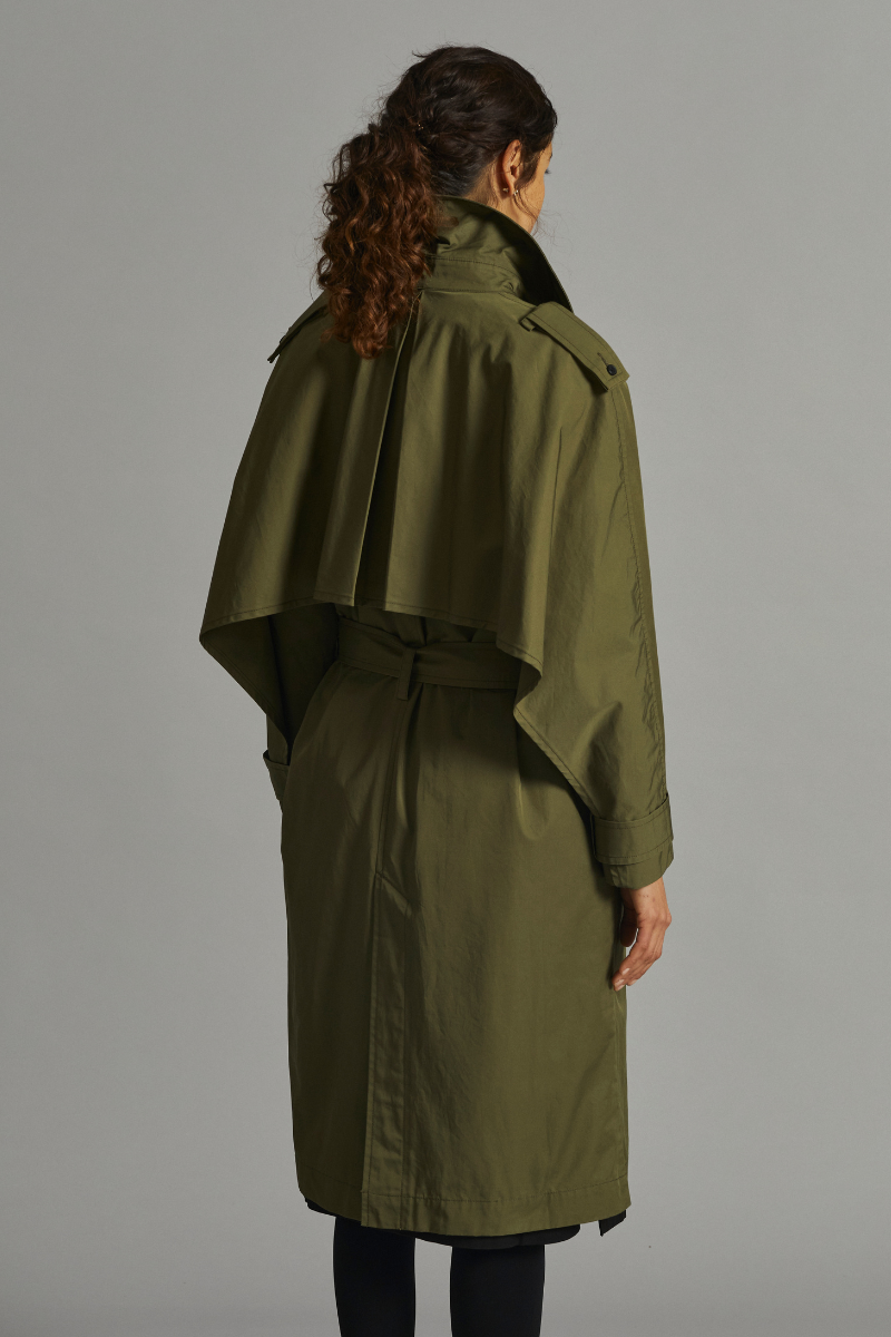 Dusty Khaki Alen Cotton Trench Coat