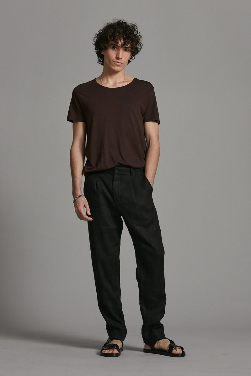 Black Osakie GenderU Linen Pants