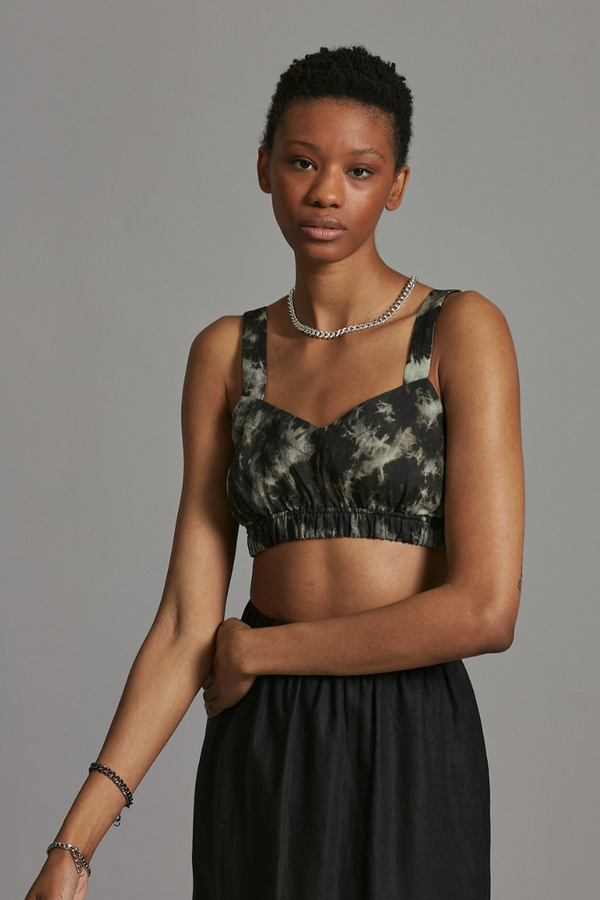 Chocolate Tie Dye Zoe Crop Top