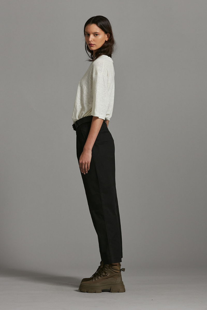 Black Sharp Tailored Cotton Pants