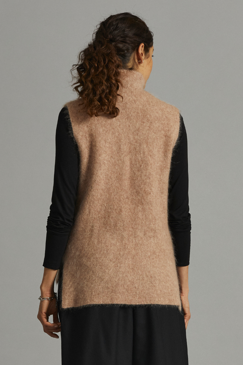 Camel Melange Koa Mohair-Rich Turtleneck