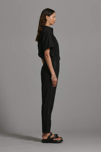 Black Hisako Linen Pant