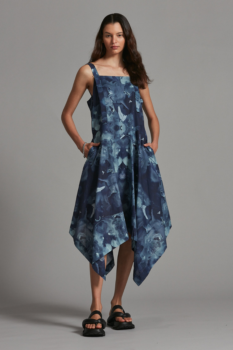 Ocean Print Luna Midi Dress