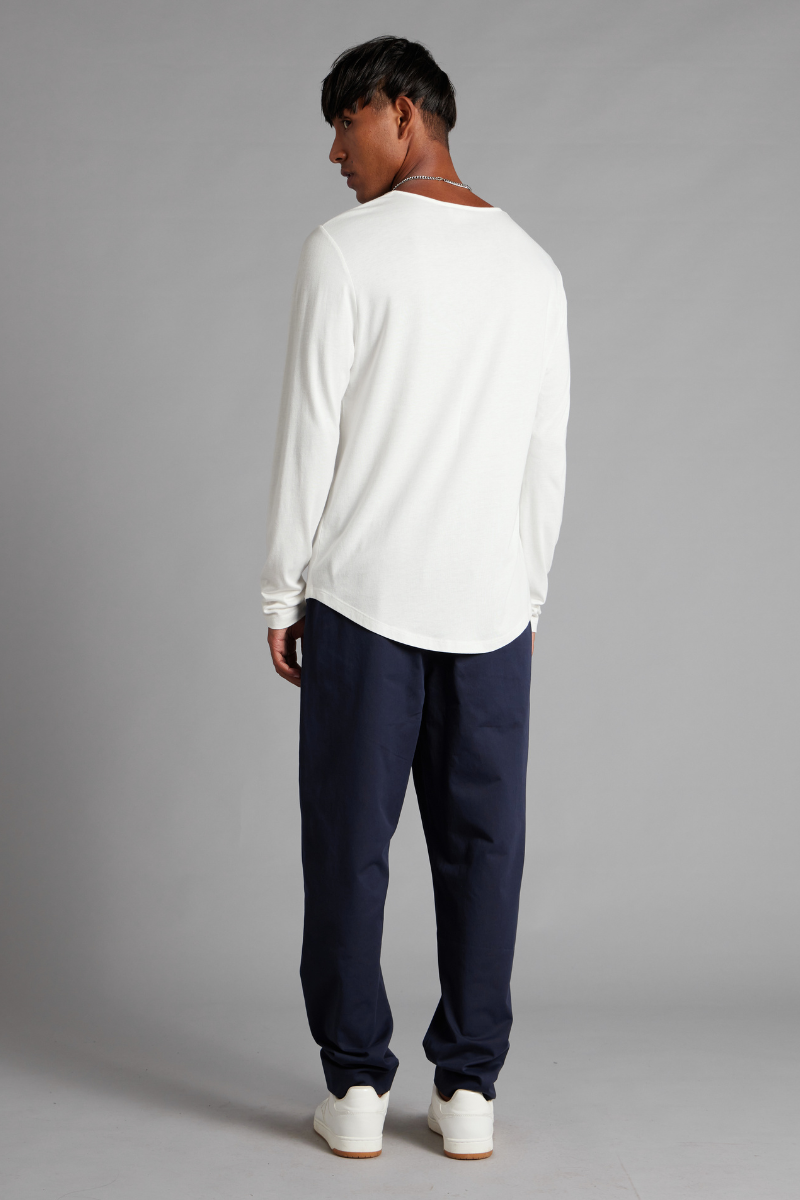 Off White Aalto Bamboo Cotton Long Sleeve T-Shirt