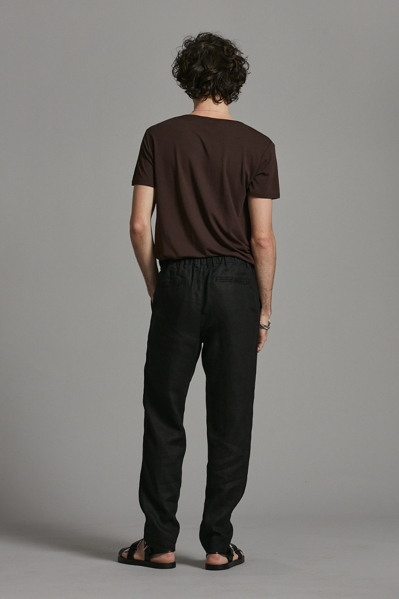 Black Osakie GenderU Linen Pants