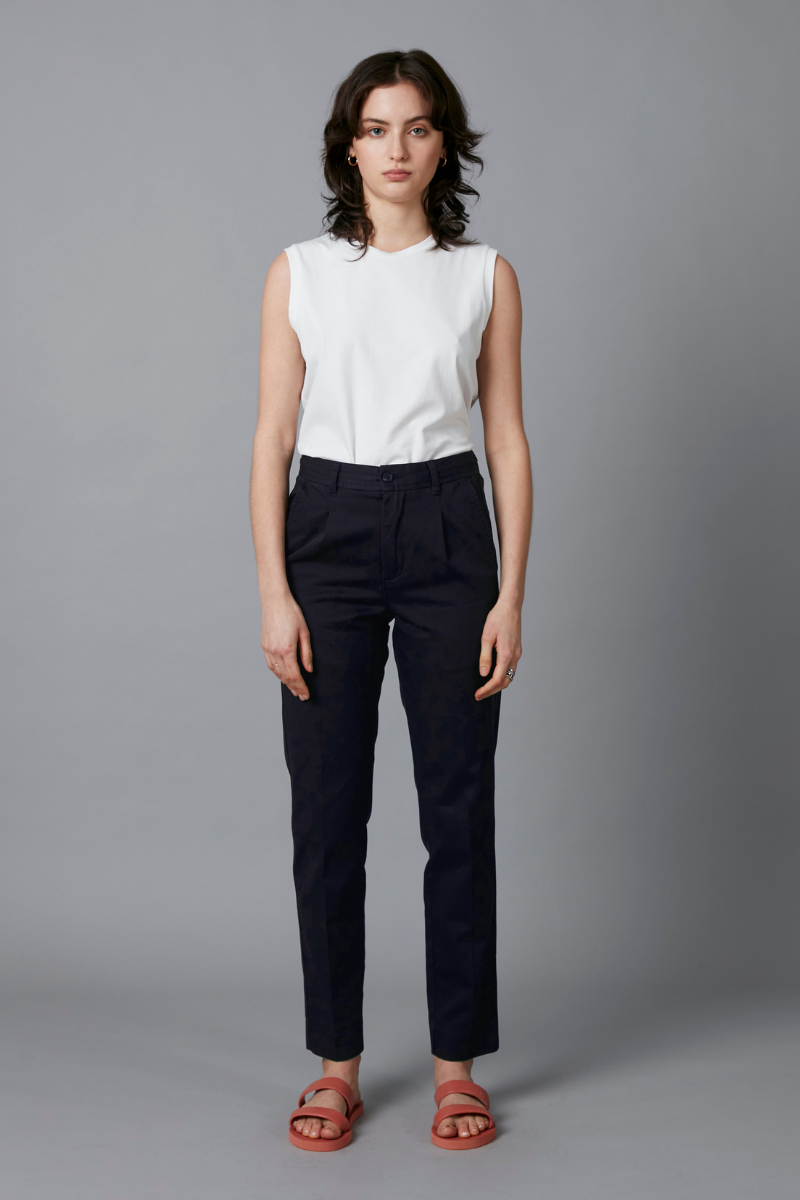 Navy Osakie Unisex Cotton Pants