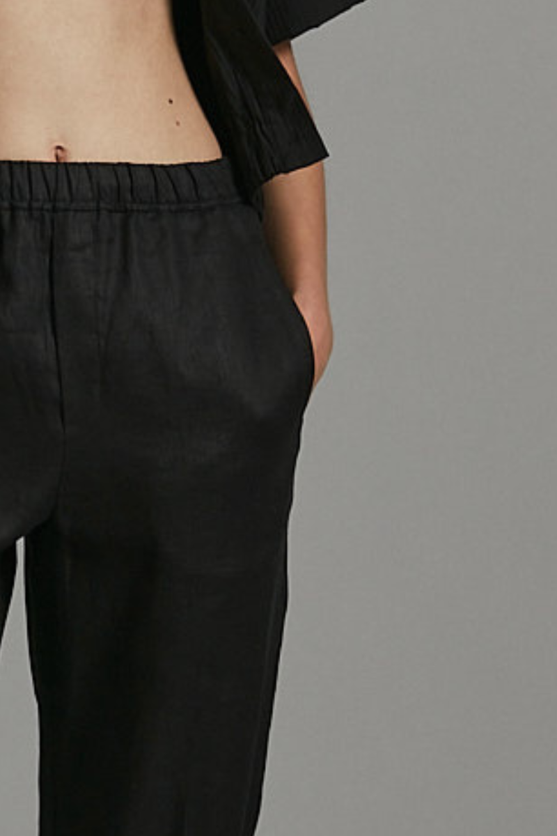 Black Hisako Linen Pant