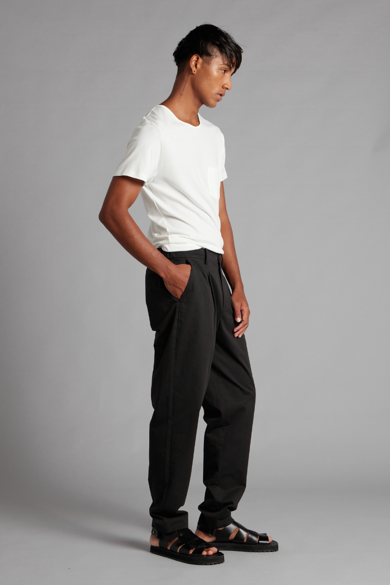 Black Osakie GenderU Cotton Pants