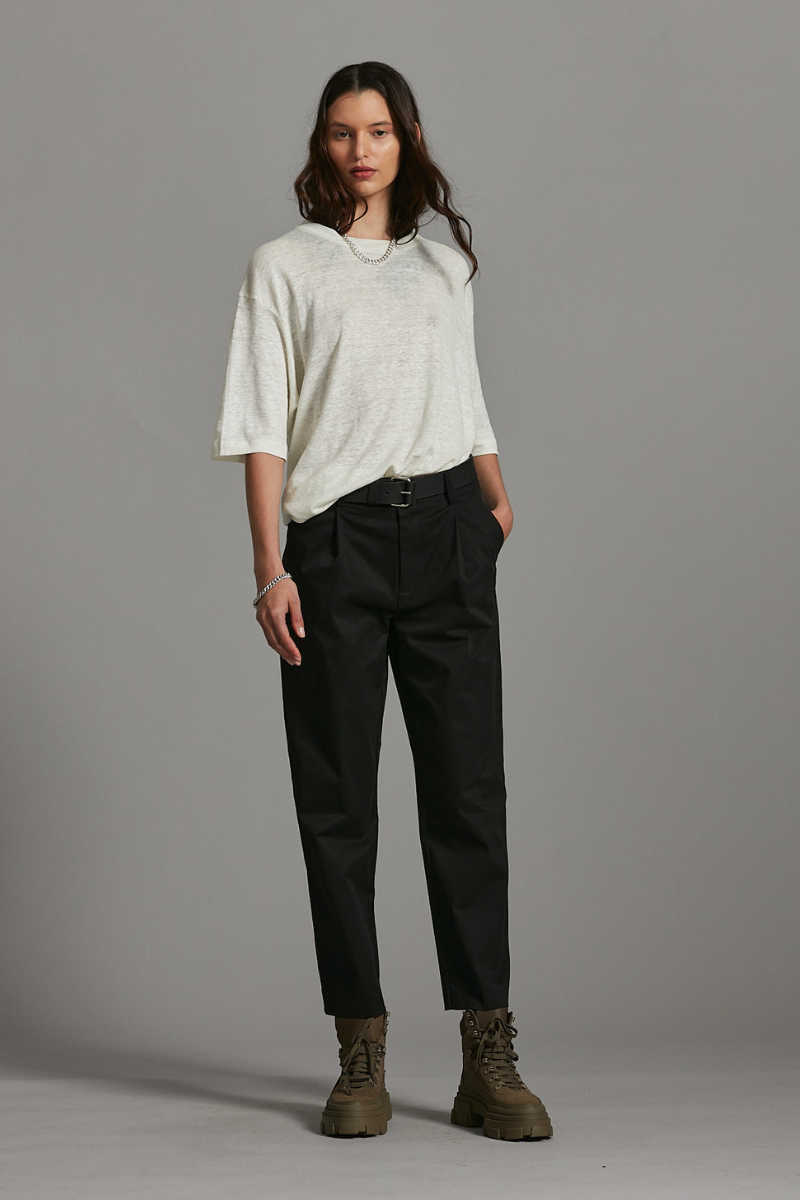 Black Sharp Tailored Cotton Pants