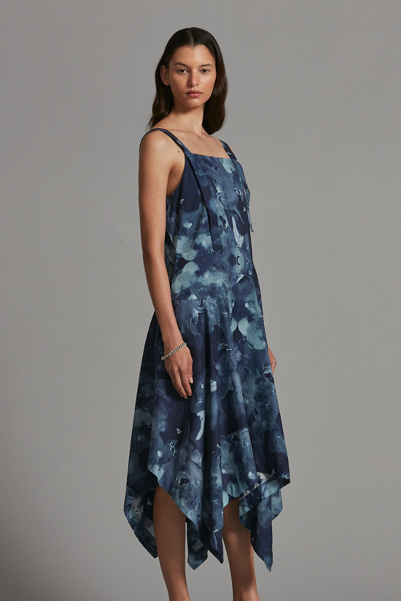 Ocean Print Luna Midi Dress