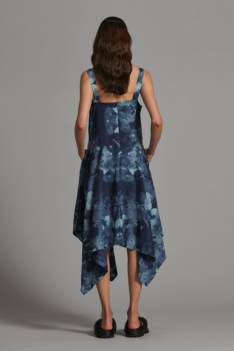 Ocean Print Luna Midi Dress