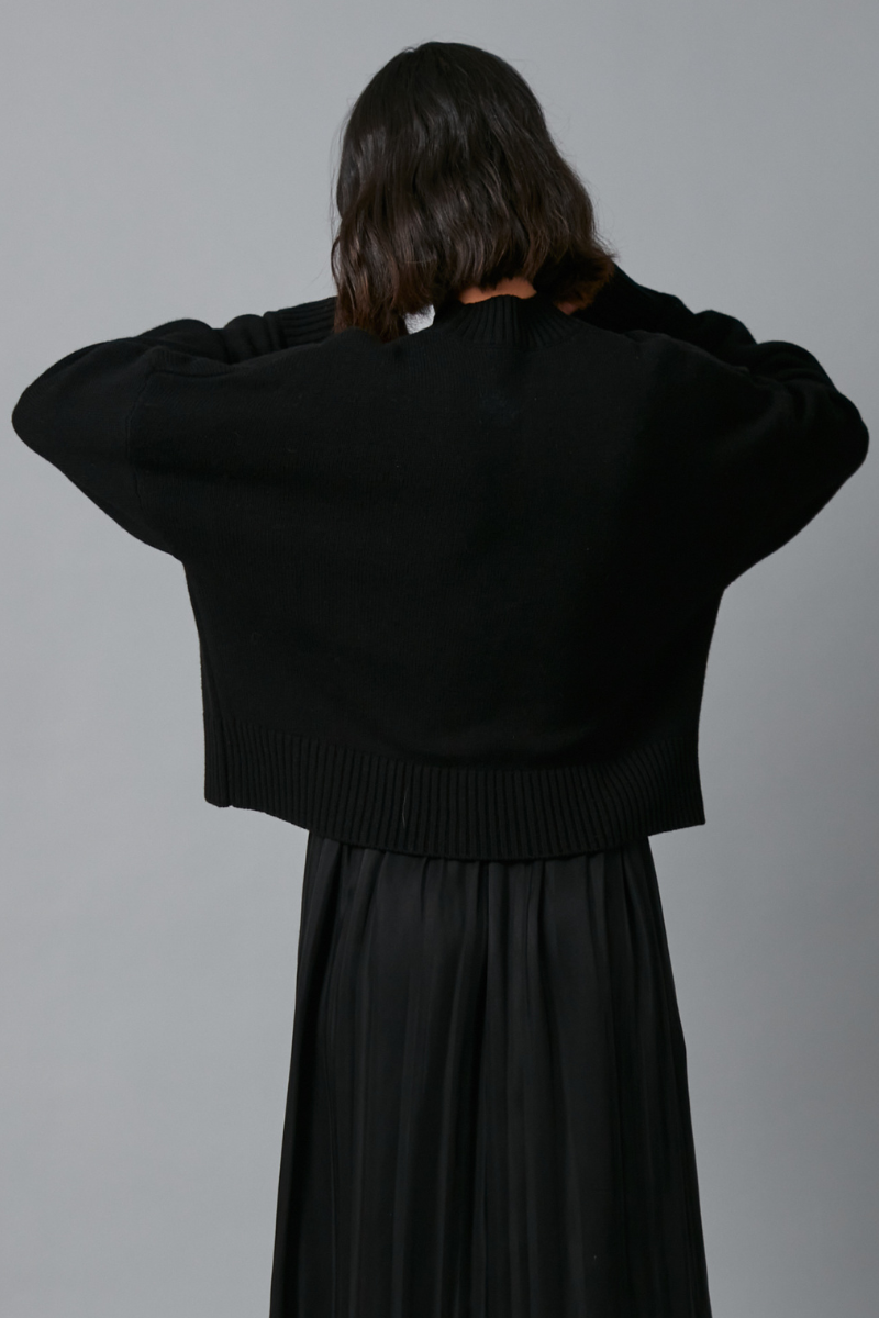 Black Aero Merino Wool Knit