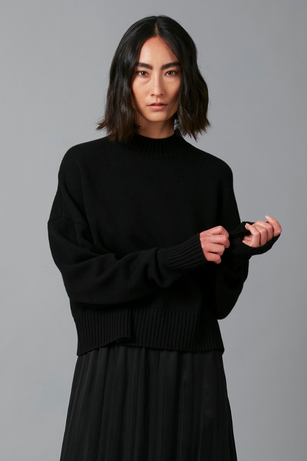 Black Aero Merino Wool Knit