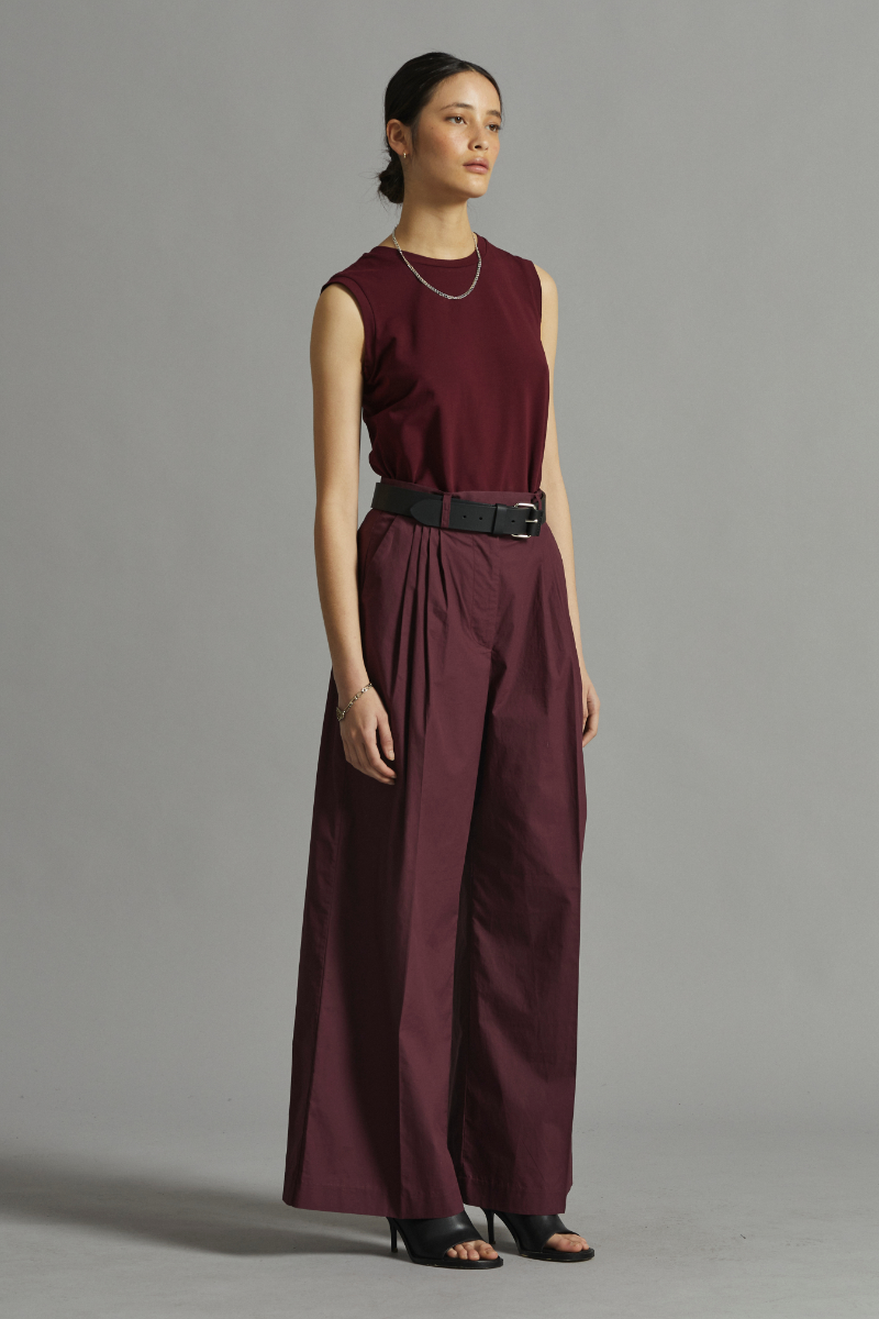 Barossa Emili Pleated Cotton Pant